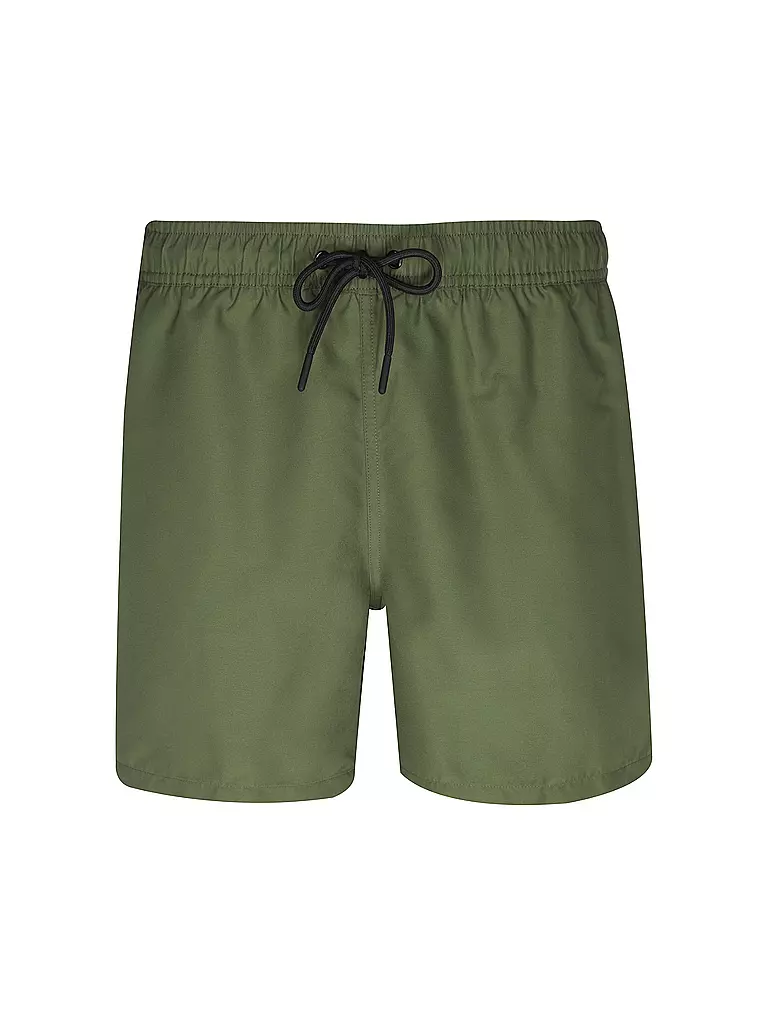 PAUL | Badeshort da uomo tinta unita | Verde scuro