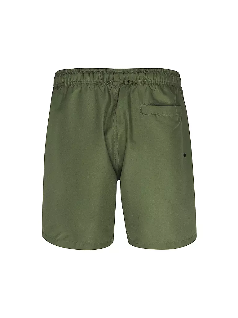 PAUL | Badeshort da uomo tinta unita | Verde scuro