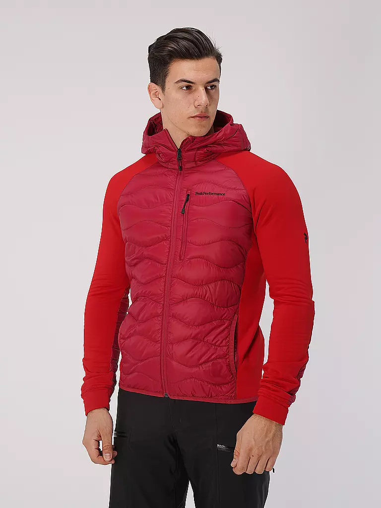 PEAK PERFORMANCE | Herren Freizeitjacke Helium Down Hybrid Hoodie | Rosso