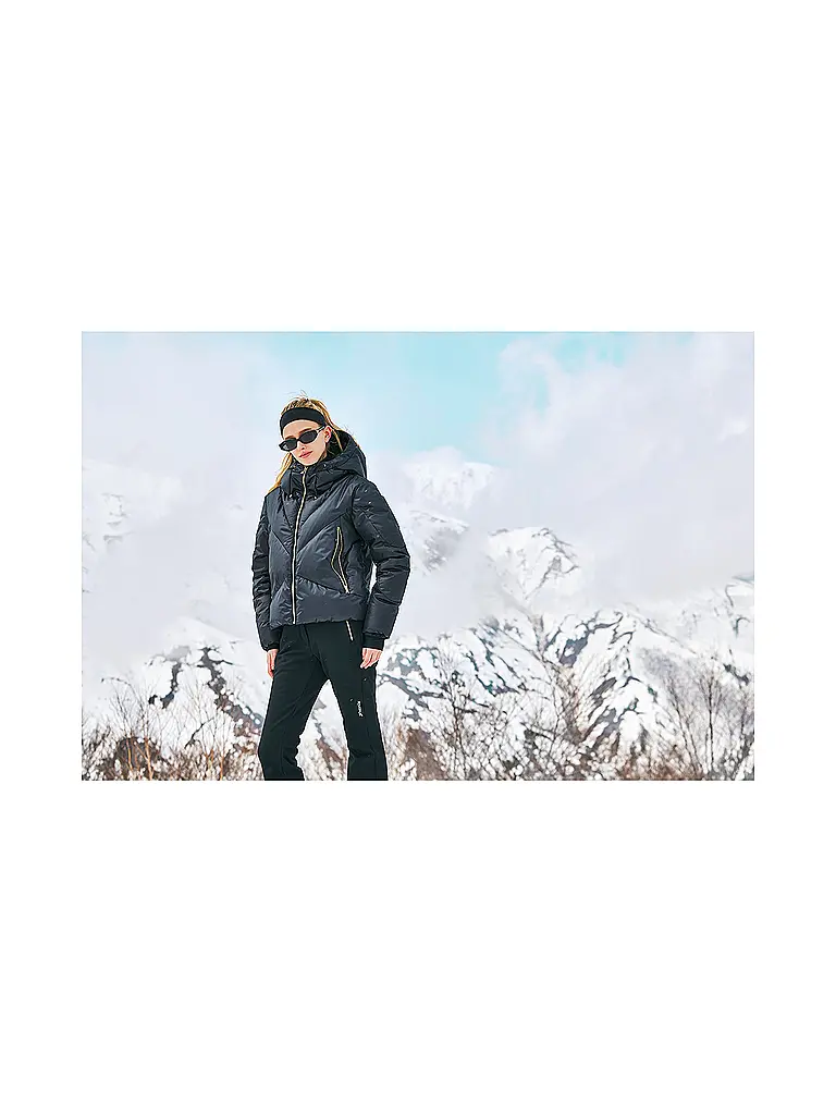 PHENIX | Pantaloni da sci da donna con taglio irregolare e imbottitura in piuma | Nero