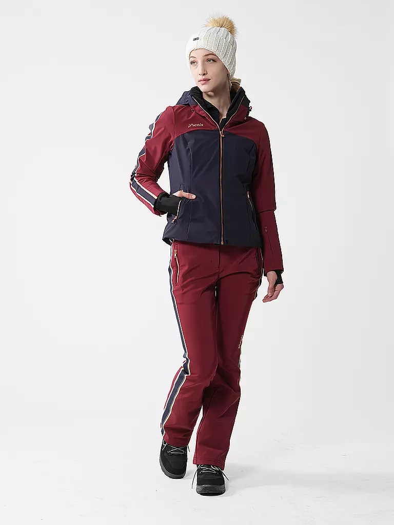 PHENIX | Pantaloni da sci da donna | Rosso scuro