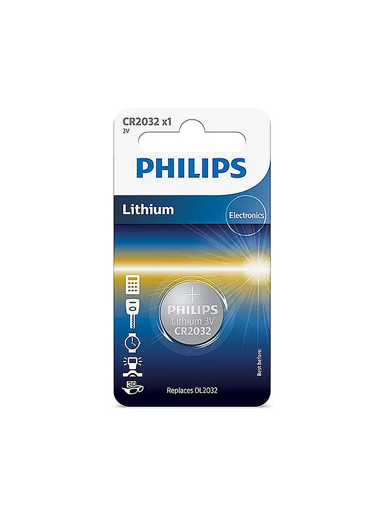 PHILIPS | Batterie CR2032 3V | Argento