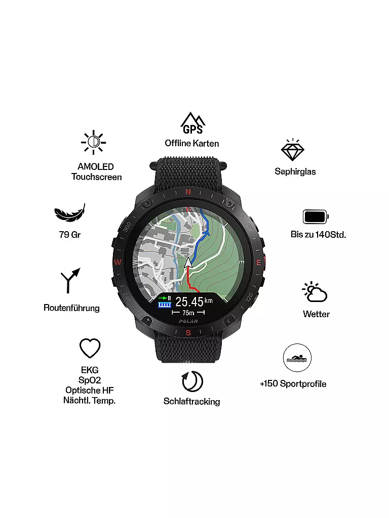 POLAR | Fitness-Smartwatch Grit X2 Pro | Nero