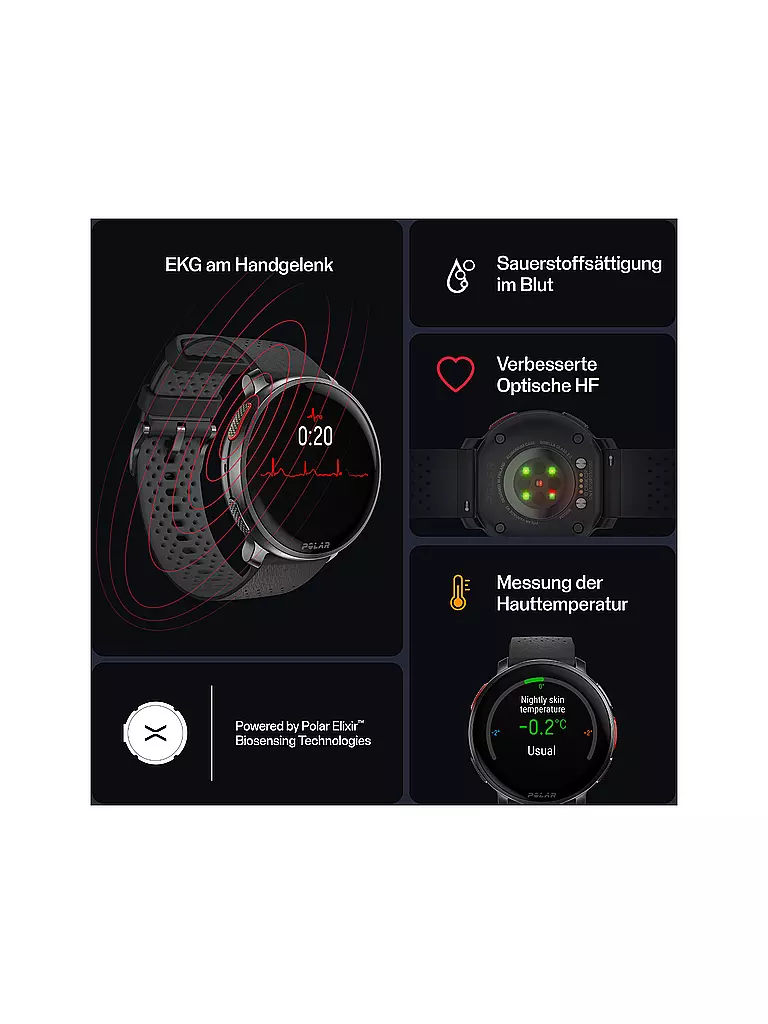 POLAR | GPS-Multisportuhr Vantage V3 S-L | Nero