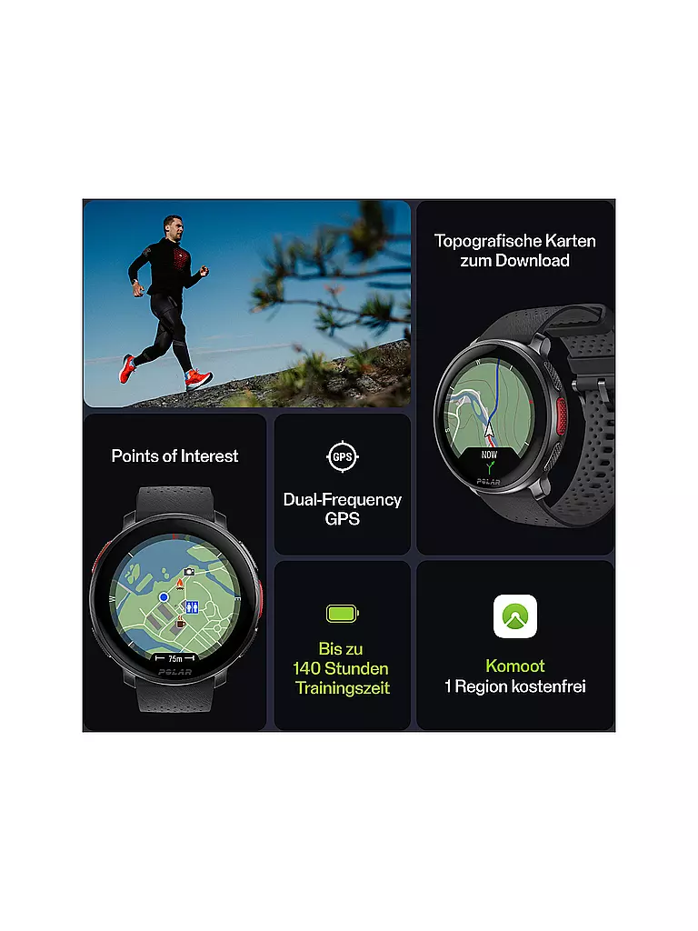 POLAR | GPS-Multisportuhr Vantage V3 S-L | Nero