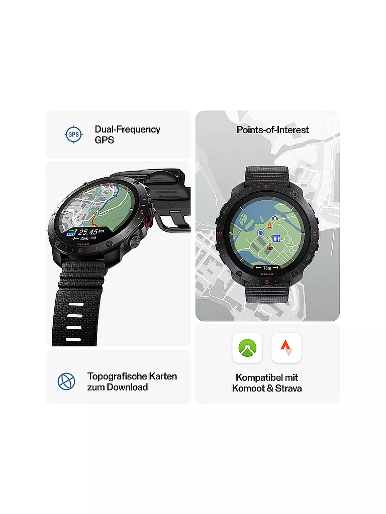 POLAR | Orologio multisport outdoor Grit X2 Pro | Nero