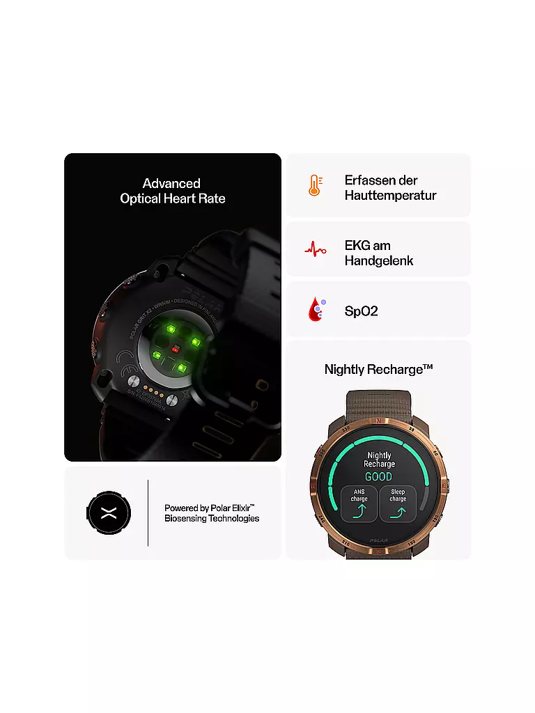 POLAR | Outdoor-Multisportuhr Grit X2 S-L | Marrone