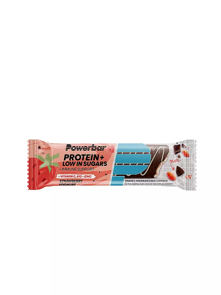 POWER BAR | Protein+ Barretta a Basso Contenuto di Zuccheri Supporto Immunitario Yogurt alla Fragola | Multicolore