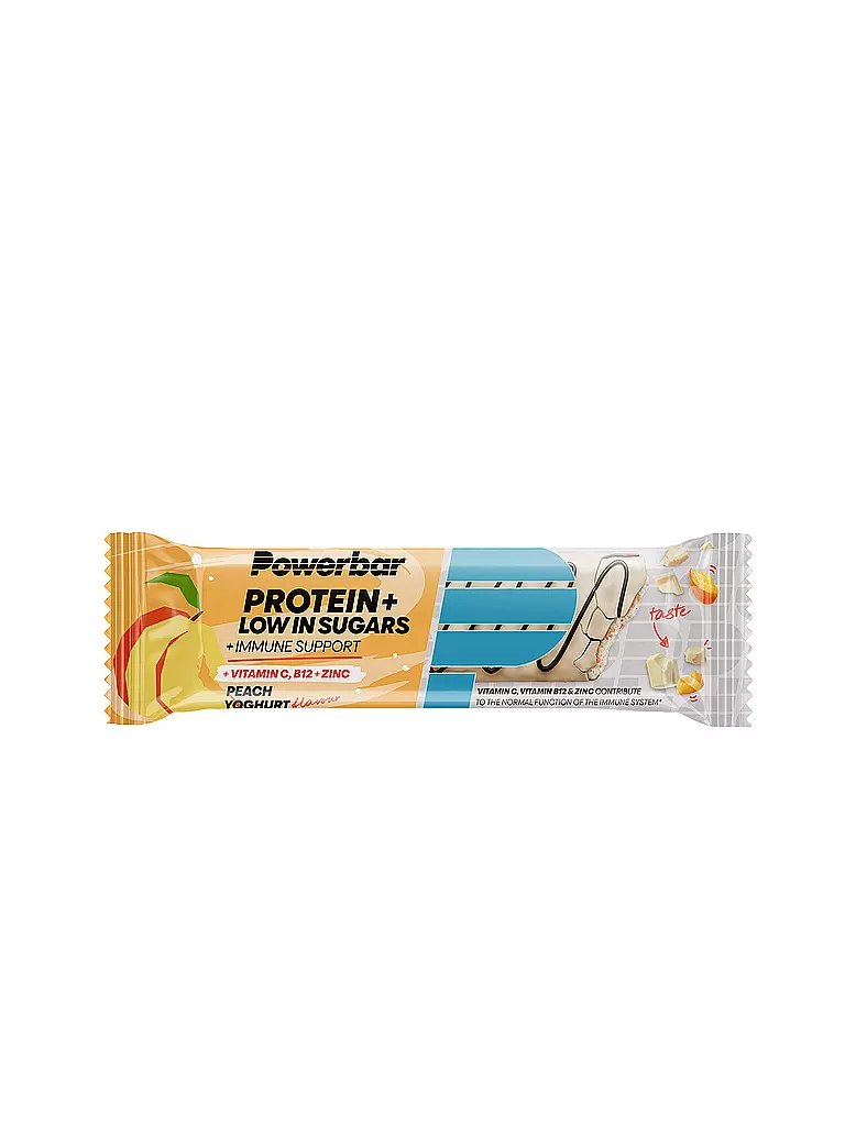 POWER BAR | Protein+ Barretta Supporto Immunitario a Basso Contenuto di Zuccheri Pesca Yogurt | Multicolore