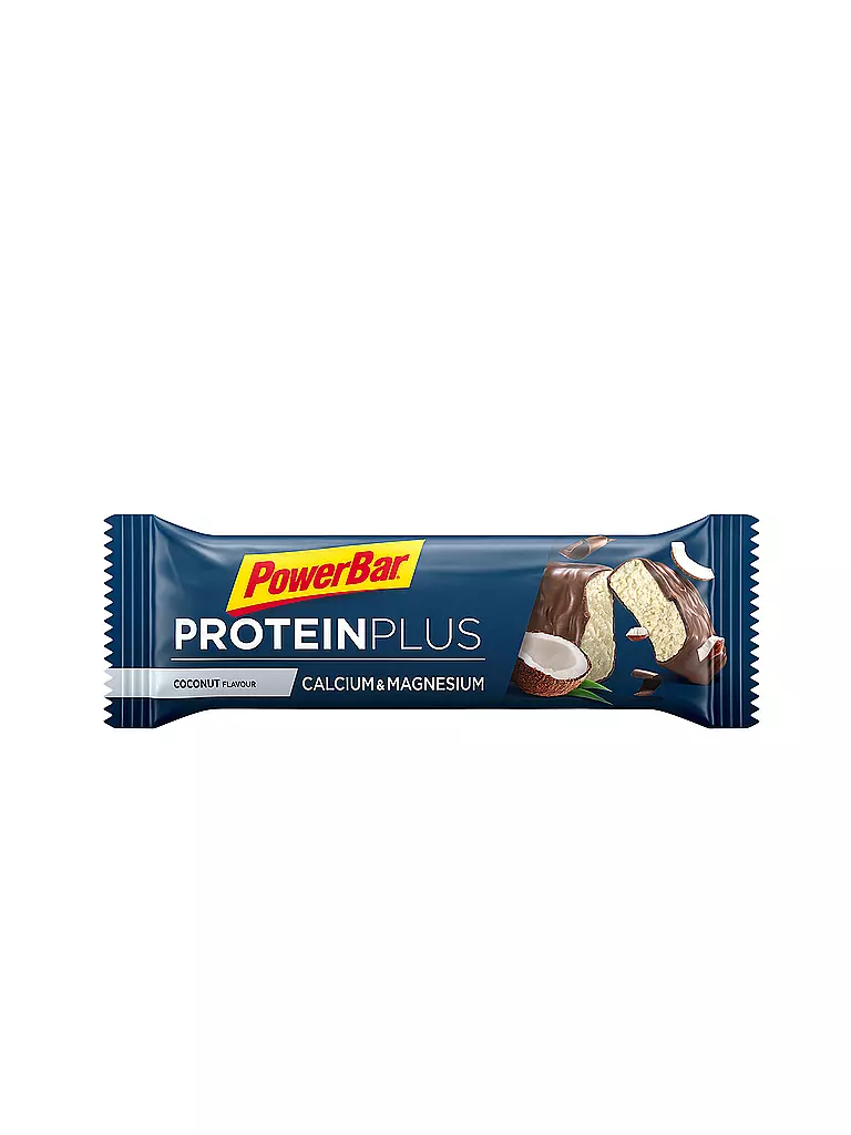 POWER BAR | Proteinriegel Protein Plus Calcio & Magnesio Cocco 35g | Nero