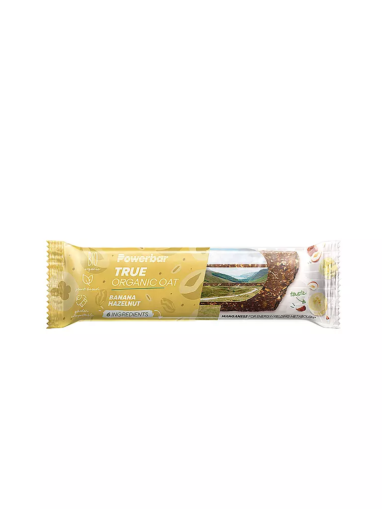 POWER BAR | Riegel True Organic Oat Bar Banana Hazelnut 40g | Marrone