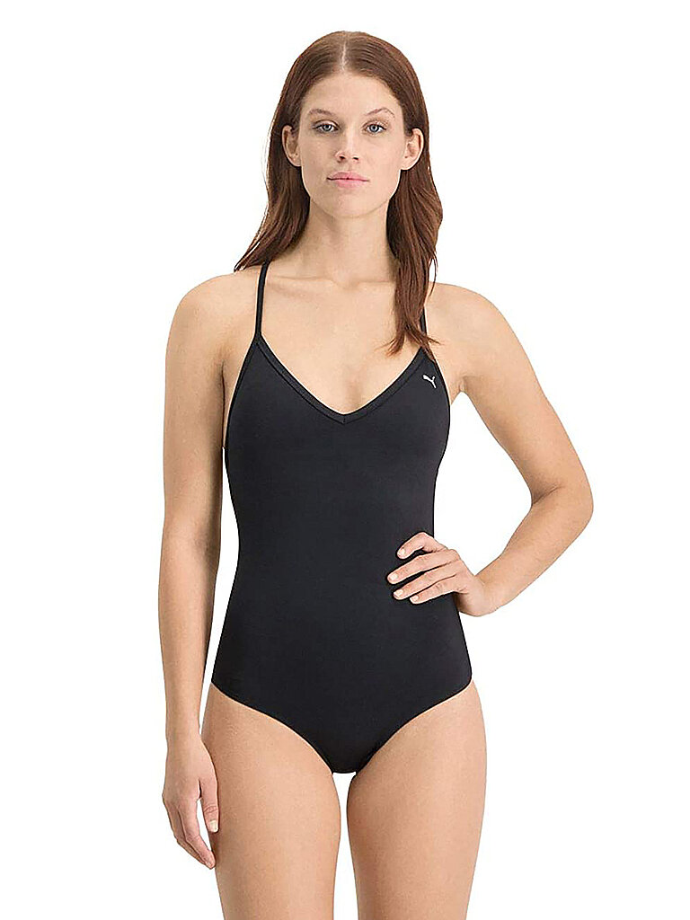 Costume da bagno da donna con scollo a V nero L