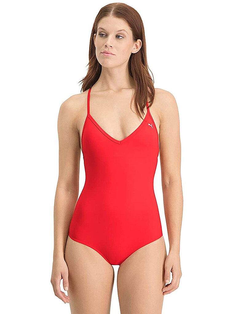 Costume da bagno da donna con scollo a V rosso S