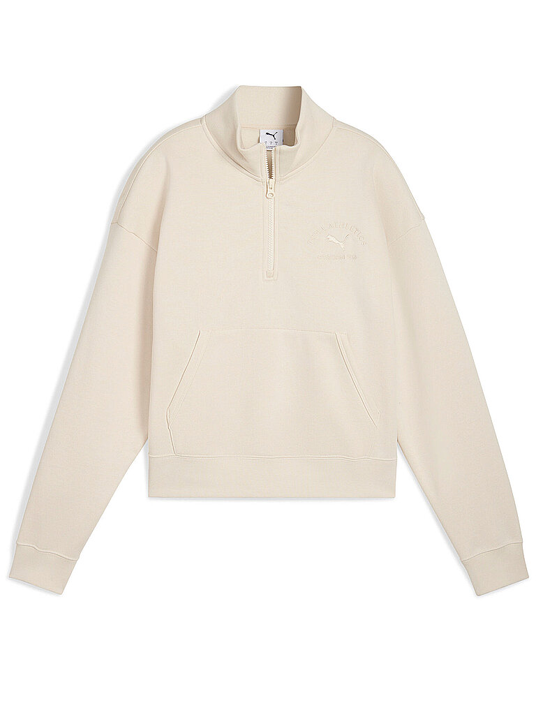 Felpa da donna Class Comfort con mezza zip crema M
