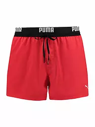PUMA | Pantaloncini da bagno da uomo con logo | Rosso