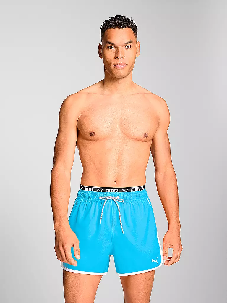 PUMA | Badeshort Track da uomo | Blu chiaro