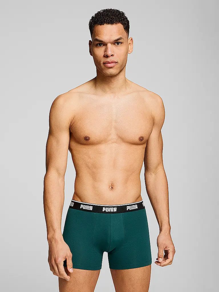 PUMA | Boxer da uomo, confezione da 3 | Verde scuro