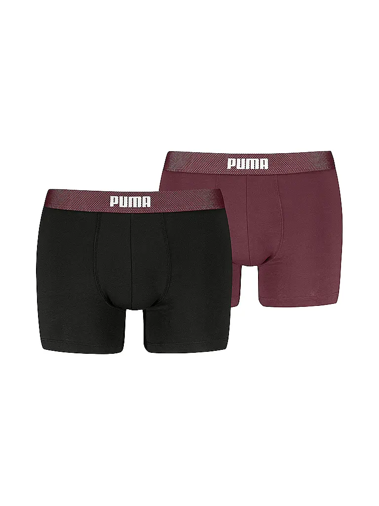 PUMA | Boxer da uomo con fascia in rete, confezione da 2 | Rosso scuro
