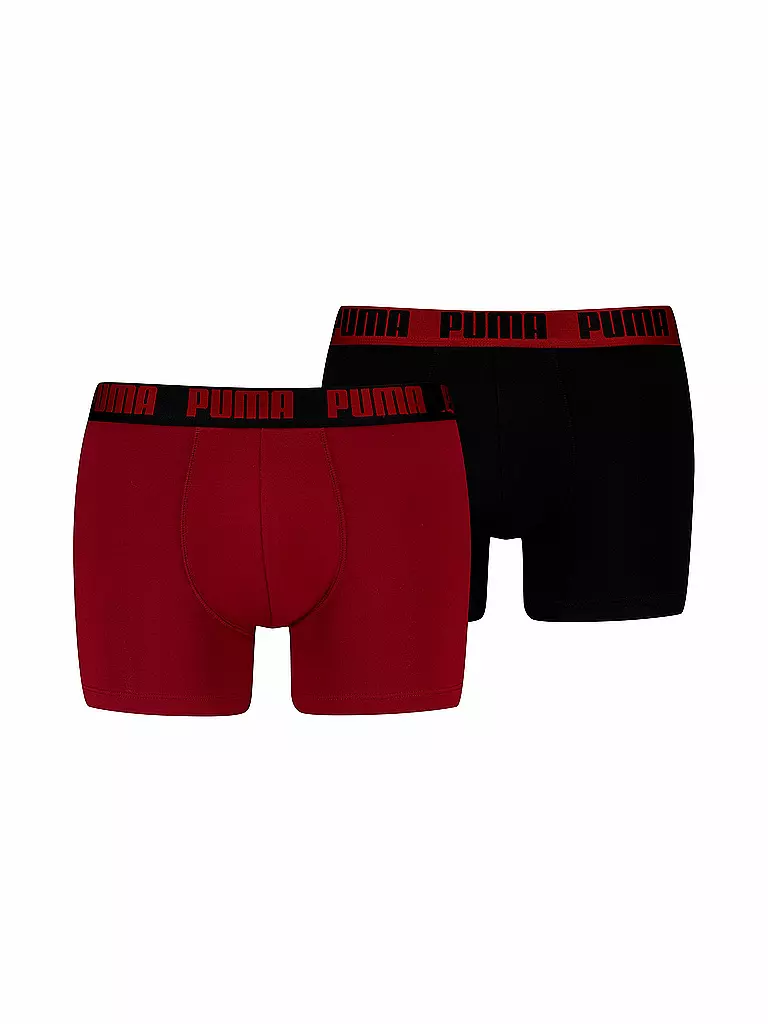 PUMA | Boxer da uomo Everyday Basic, confezione da 2 | Rosso scuro