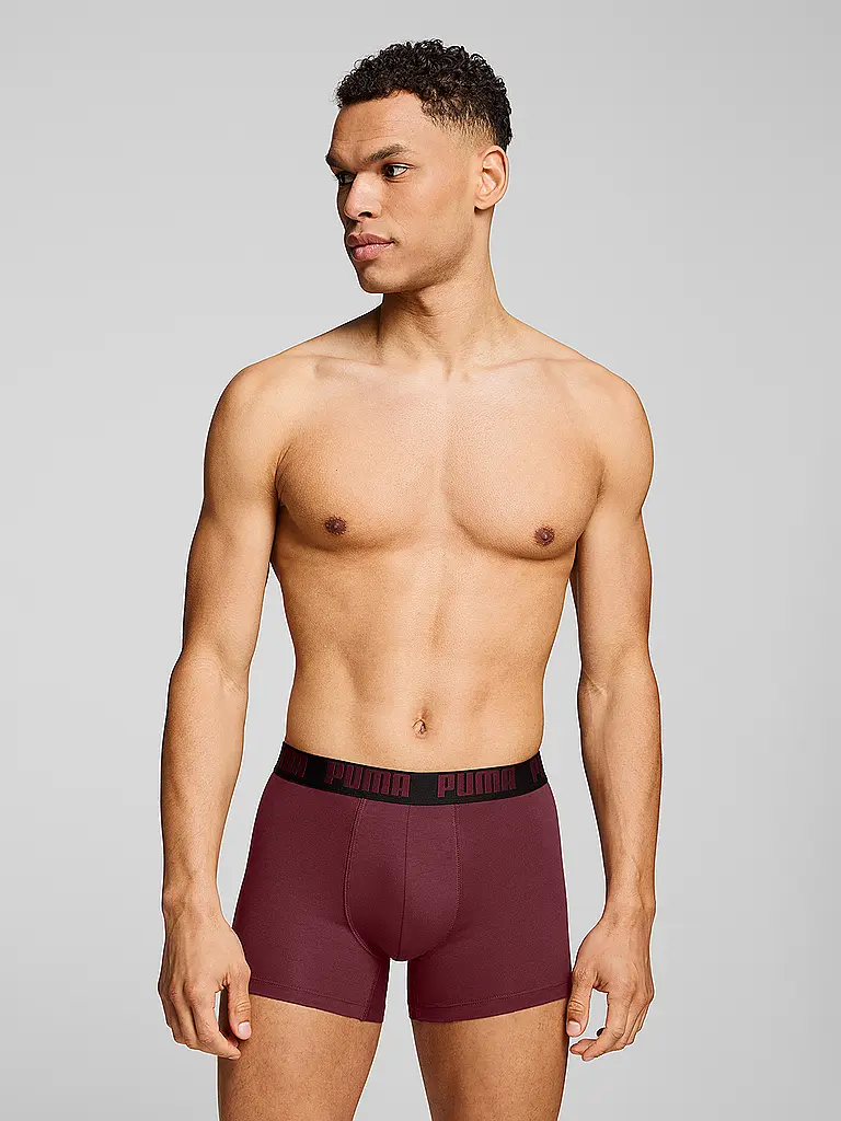 PUMA | Boxer da uomo Everyday Basic, confezione da 2 | Rosso scuro
