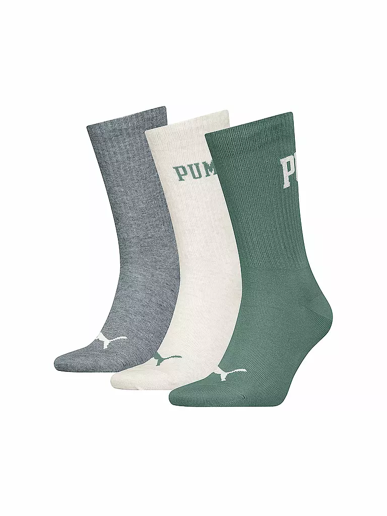 PUMA | Calzini casual Logo Crew, confezione da 3 | Verde chiaro