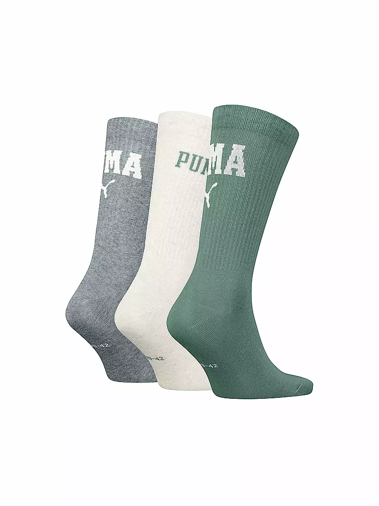 PUMA | Calzini casual Logo Crew, confezione da 3 | Verde chiaro