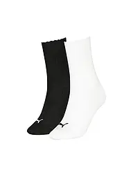 PUMA | Calzini casual da donna con bordo smerlato, confezione da 2 | Bianco