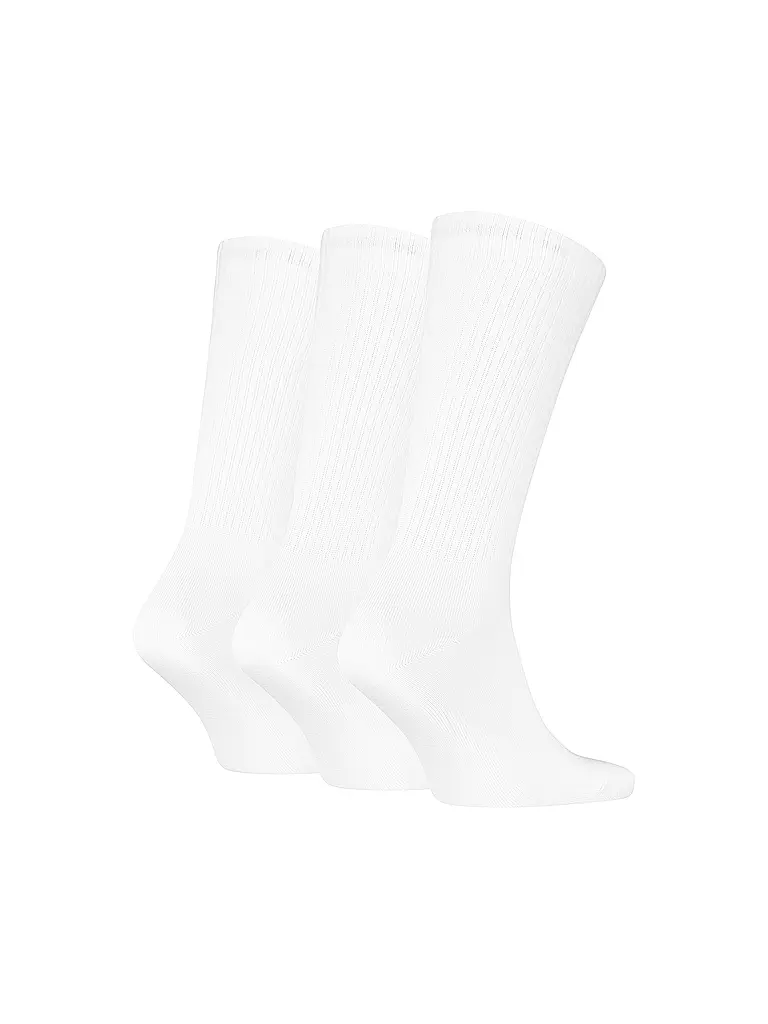 PUMA | Calzini da uomo casual RIB Logo Crew, confezione da 3 | Bianco