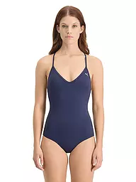 PUMA | Costume da bagno da donna con scollo a V | Blu scuro