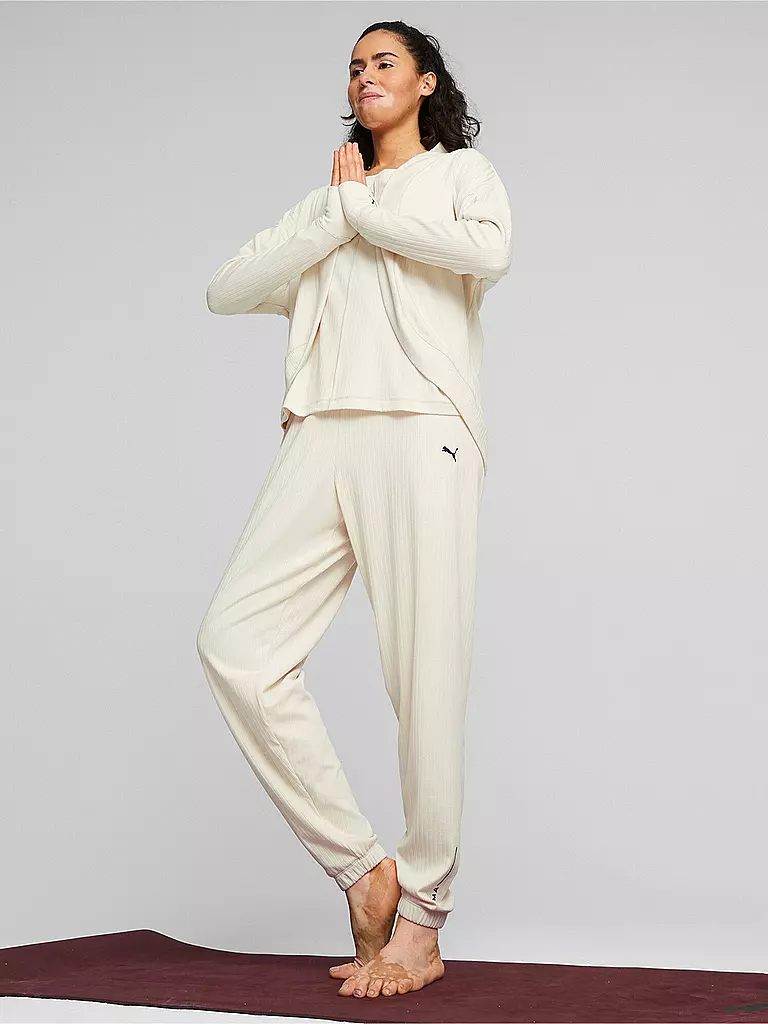 PUMA | Damen Yoga Jacke Studio Unwind Long Cardigan | Beige