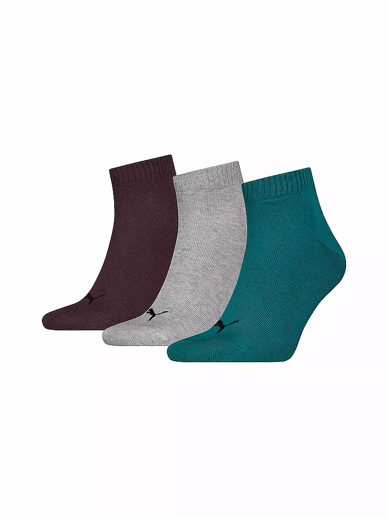 PUMA | Freizeitsocken Quarter Plain 3er Pkg. | Petrolio