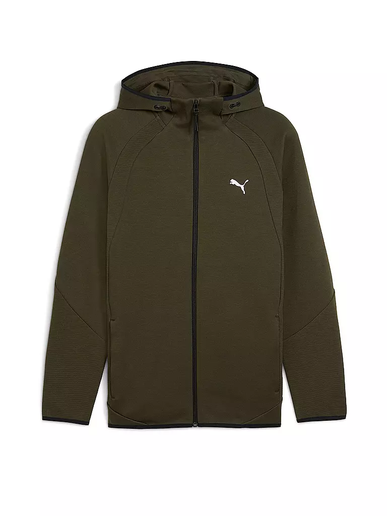 PUMA | Giacca con cappuccio da uomo EVOSTRIPE FZ | Oliva