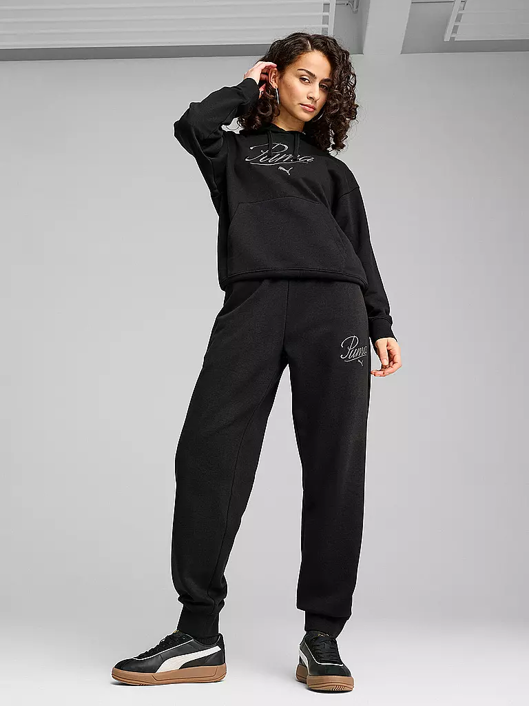 PUMA | Pantaloni da jogging da donna ESS SCRIPT Comfort | Nero