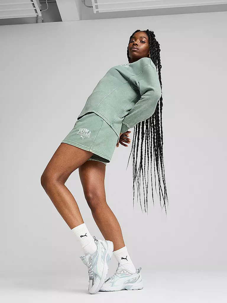 PUMA | Short da donna PUMA CLASS 5" Washed | Verde chiaro