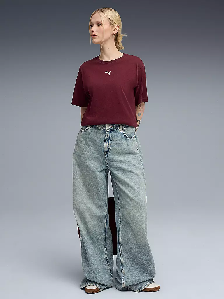 PUMA | T-shirt da donna relaxed | Rosso scuro