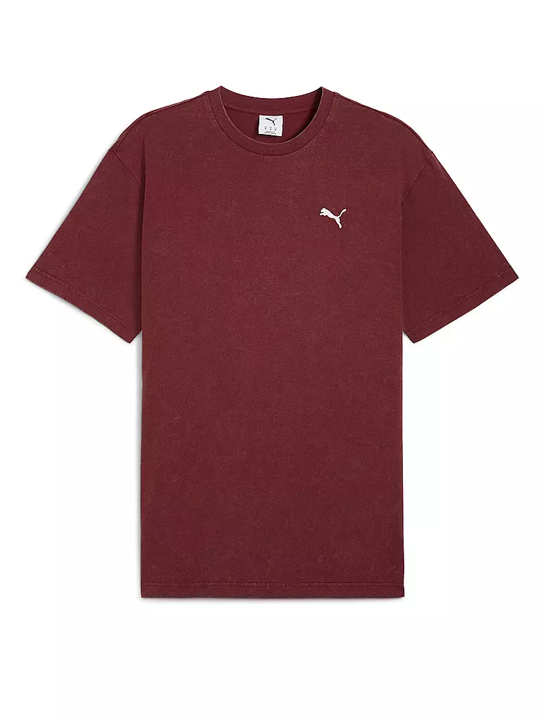 PUMA | T-shirt da uomo ESS ELEVATED Relaxed Wash | Rosso scuro