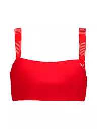 PUMA | Top bikini a fascia da donna | Rosso