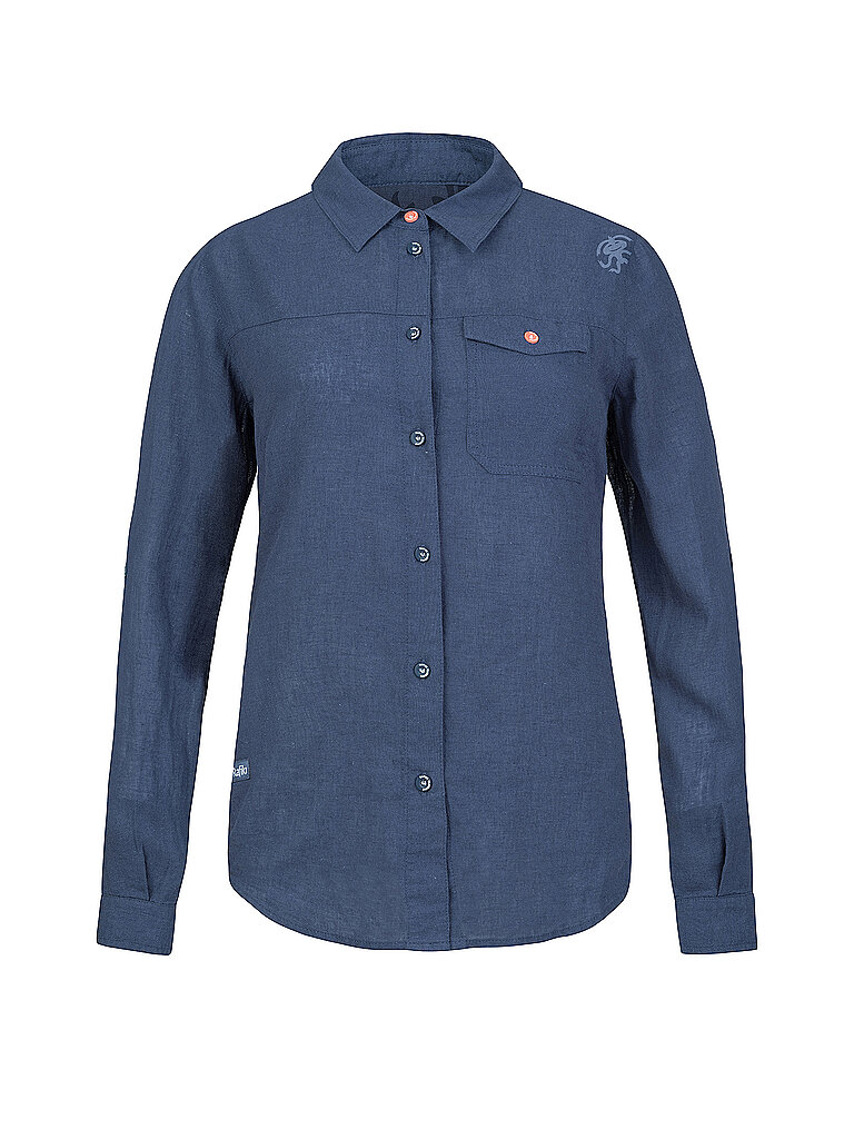 Blusa da arrampicata da donna Saume in lino blu 42