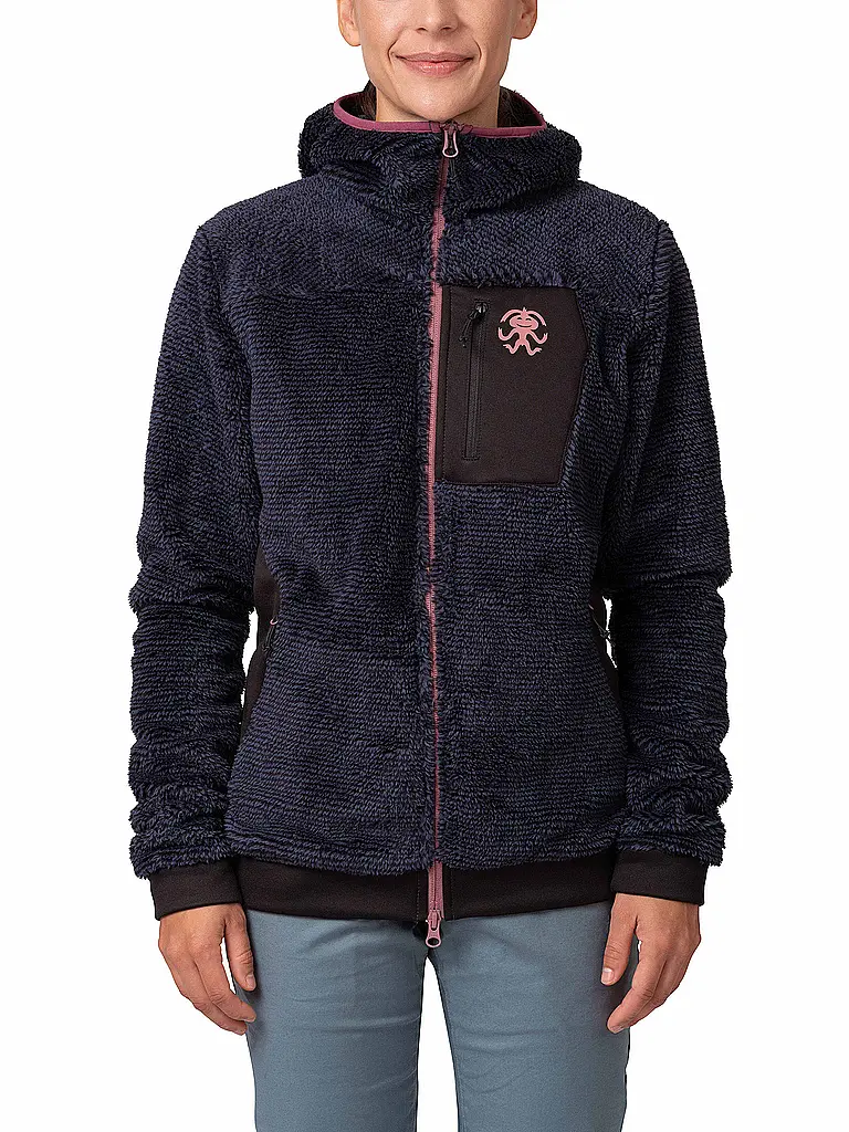 RAFIKI | Giacca in pile da donna Tarifia con cappuccio | Blu scuro