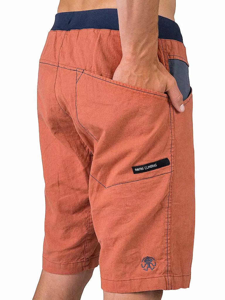 RAFIKI | Pantaloncini da arrampicata da uomo Gnar in lino | Rosso