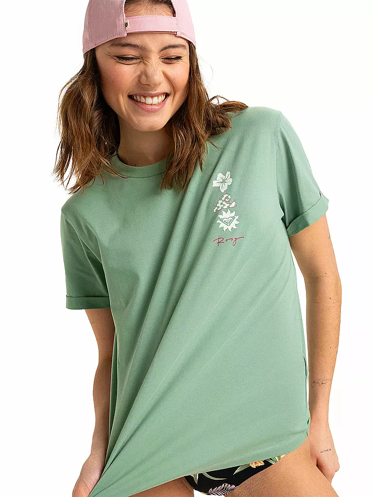 ROXY | Beachshirt da donna Oceanregular Art | Verde chiaro