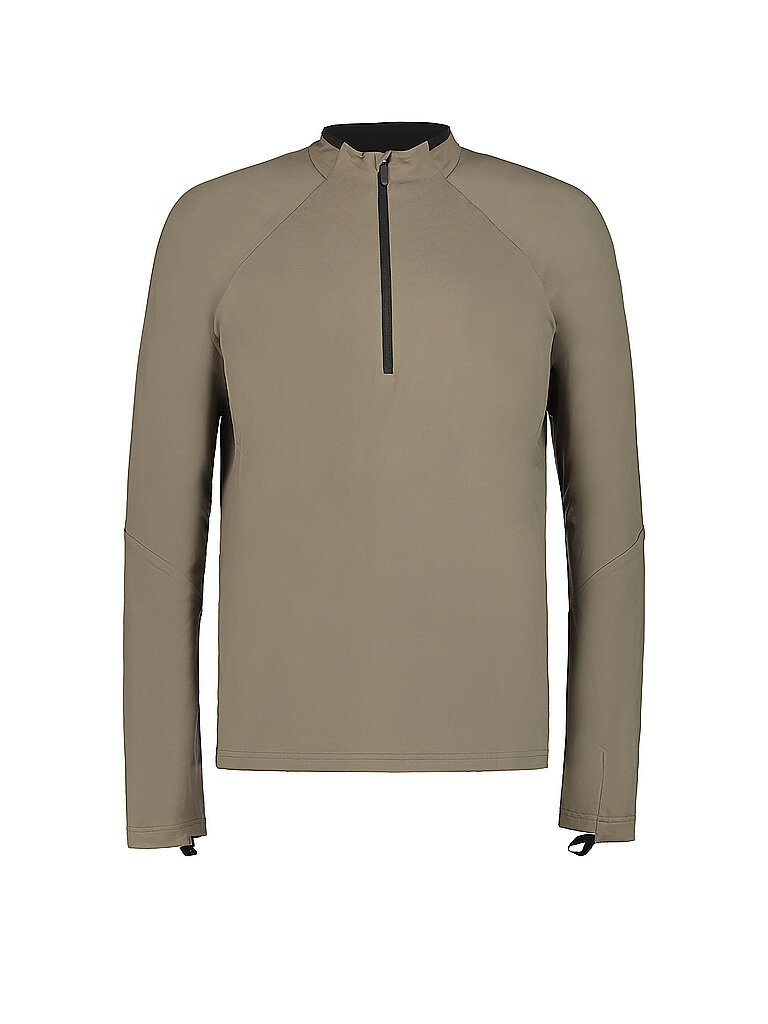 Maglia da running da uomo Maanin con zip marrone XXXL