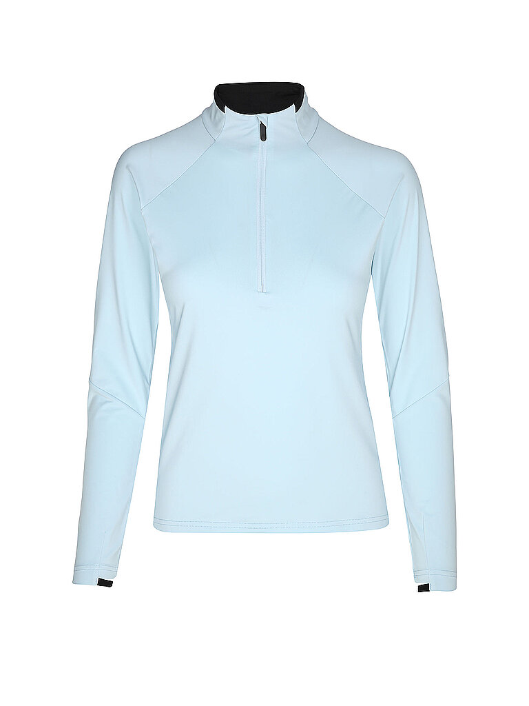 Maglia da running da donna Maalo con zip azzurro 46