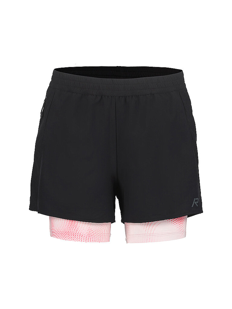 Pantaloncini da running da donna Makela 2in1 con stampa nero 44