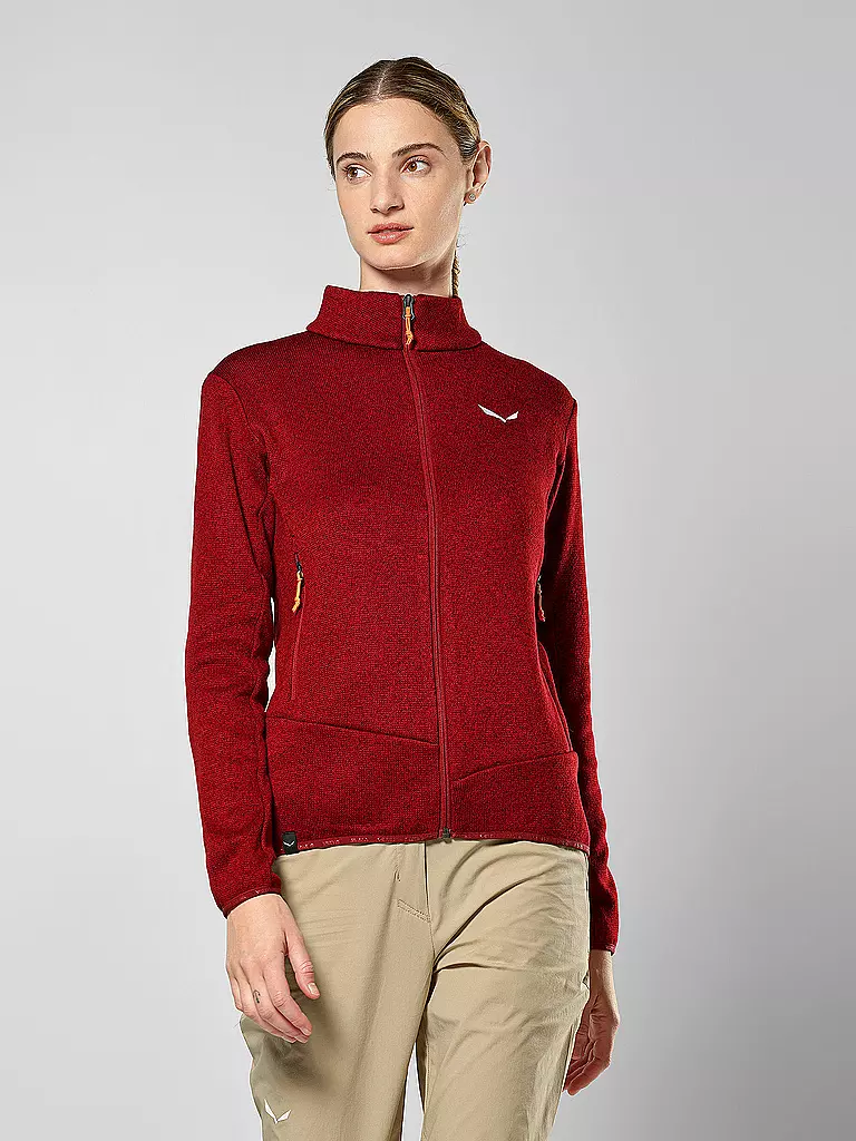 SALEWA | Damen Fleecejacke Puez Rocca PL | Rosso scuro