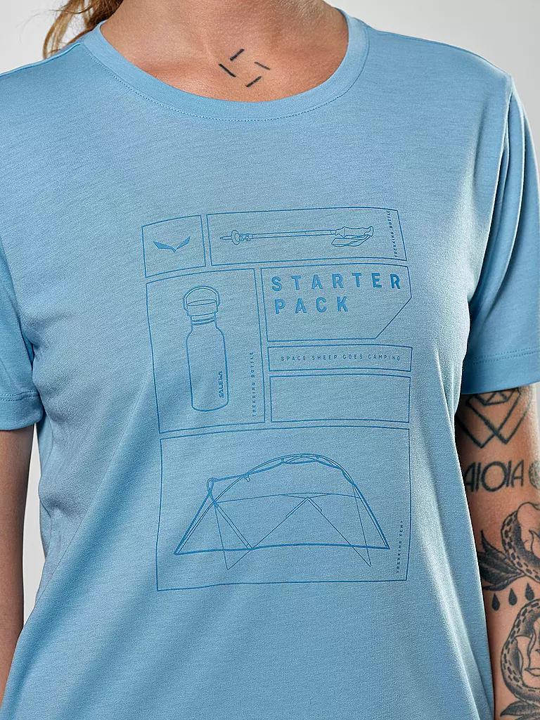 SALEWA | Damen Funktonsshirt Eagle Pack Dry'Ton | Blu chiaro