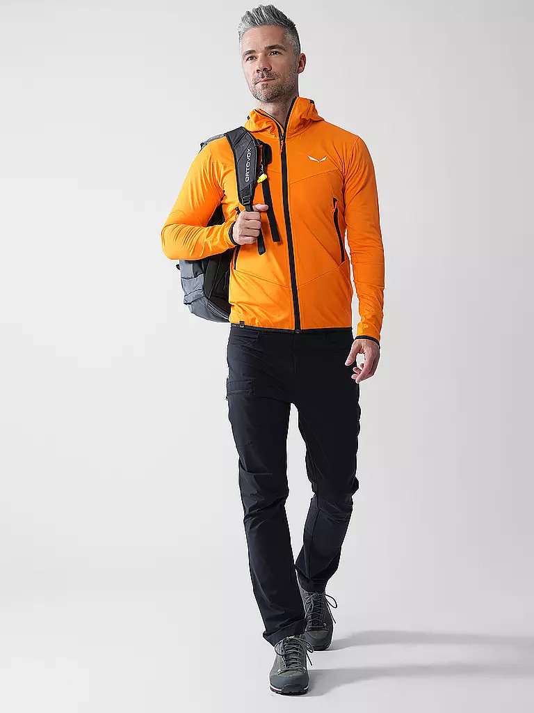SALEWA | Giacca ibrida da uomo Agner Polarlite Durastretch con cappuccio | Arancione
