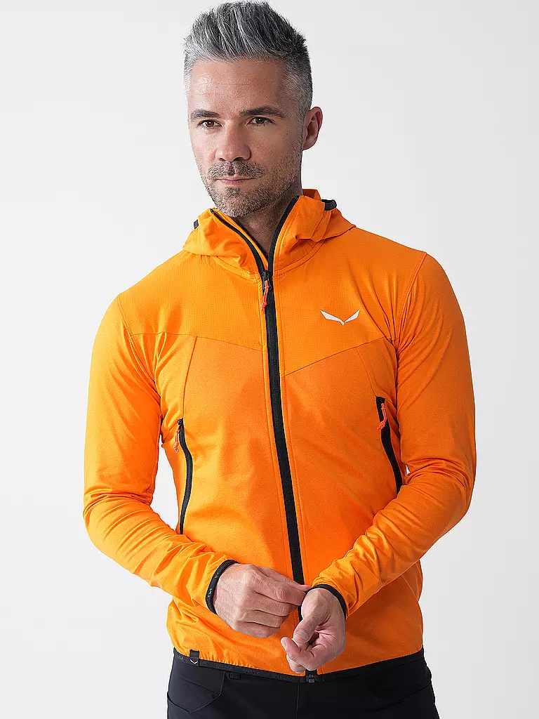 SALEWA | Giacca ibrida da uomo Agner Polarlite Durastretch con cappuccio | Arancione