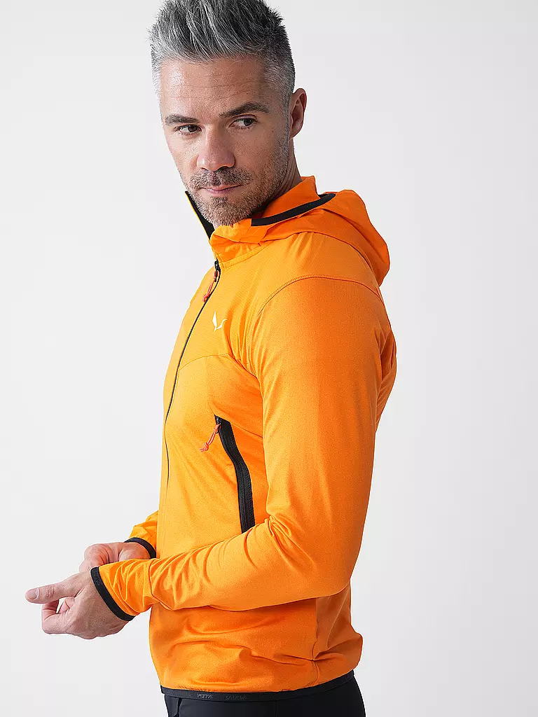 SALEWA | Giacca ibrida da uomo Agner Polarlite Durastretch con cappuccio | Arancione