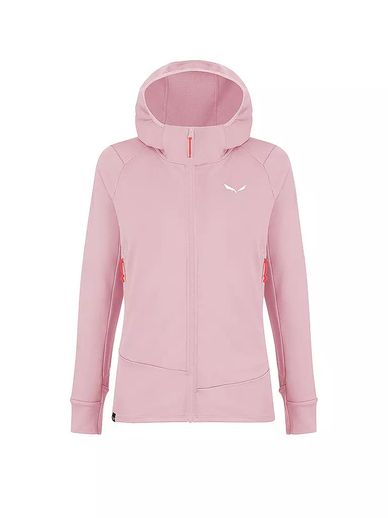 SALEWA | Giacca in pile da donna da turismo Puez Polarlite con cappuccio | Rosa